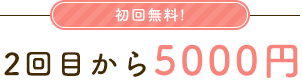 初回無料! 2回目から5000円